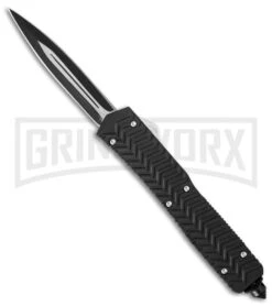 Tread Black D/A OTF Automatic Knife - Dagger Black Plain