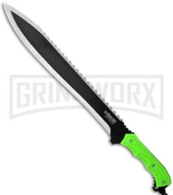 Wartech Biohazard Zombie Wilderness Green Machete - Black Plain