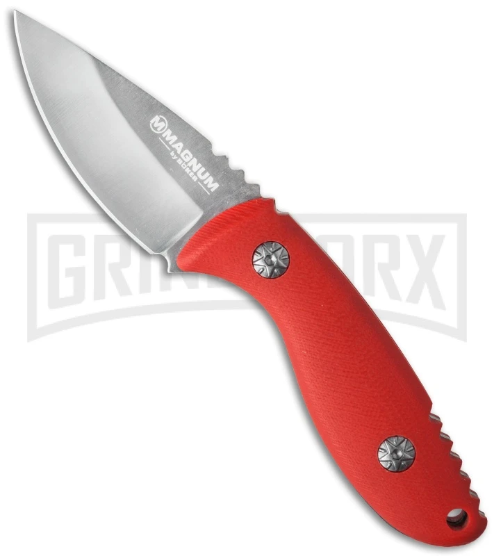 Boker Magnum Lil Red Fixed Blade Knife - Satin Plain Boker Magnum Lil Red Fixed Blade Knife - Satin Plain -Knivesand Tools Shop boker magnum 02sc214 large