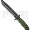 Boker Magnum Merc Green Fixed Blade Knife - Black Stonewash Serr