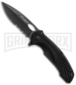 Boker Magnum Ellipse Folding Knife - Black Serr