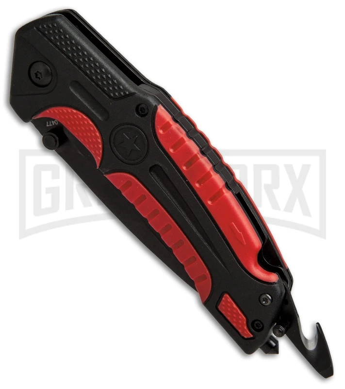 Boker Plus Savior 1 Red Liner Lock Knife - Black Plain Boker Plus Savior 1 Red Liner Lock Knife - Black Plain -Knivesand Tools Shop boker plus savior 1 black red 01BO320 BHQ 36334 er hook large