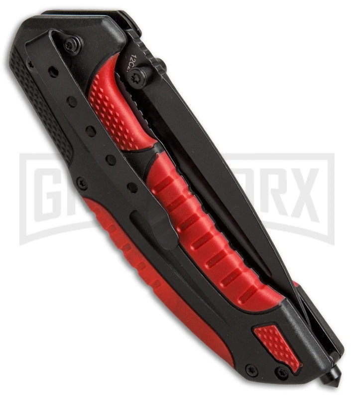Boker Plus Savior 1 Red Liner Lock Knife - Black Plain Boker Plus Savior 1 Red Liner Lock Knife - Black Plain -Knivesand Tools Shop boker plus savior 1 black red 01BO320 BHQ 36334 er side large