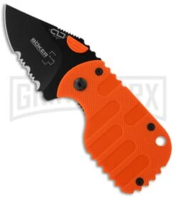 Boker Plus Subcom Dusk Orange Folding Knife - Black Serr