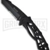 Buck Knives Buck Bones 870 Black Folding Knife - Black Serr -Knivesand Tools Shop buck bones 0870bkx b cat3595 large