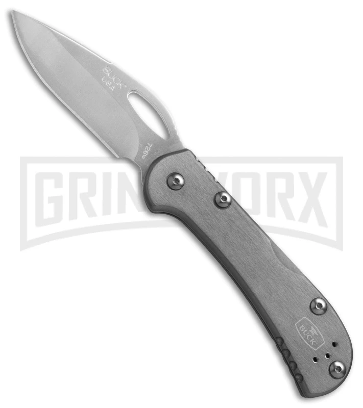 Buck Mini SpitFire Gray Folding Knife - Satin Plain Buck Knives Buck Mini SpitFire Gray Folding Knife - Satin Plain -Knivesand Tools Shop buck knives mini spitfire 0726gys b 7800 large