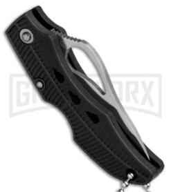 Byrd Finch Black G-10 Folding Knife - Satin Serrated -Knivesand Tools Shop byrd knife finch by11sbk BHQ 36638 dl side large