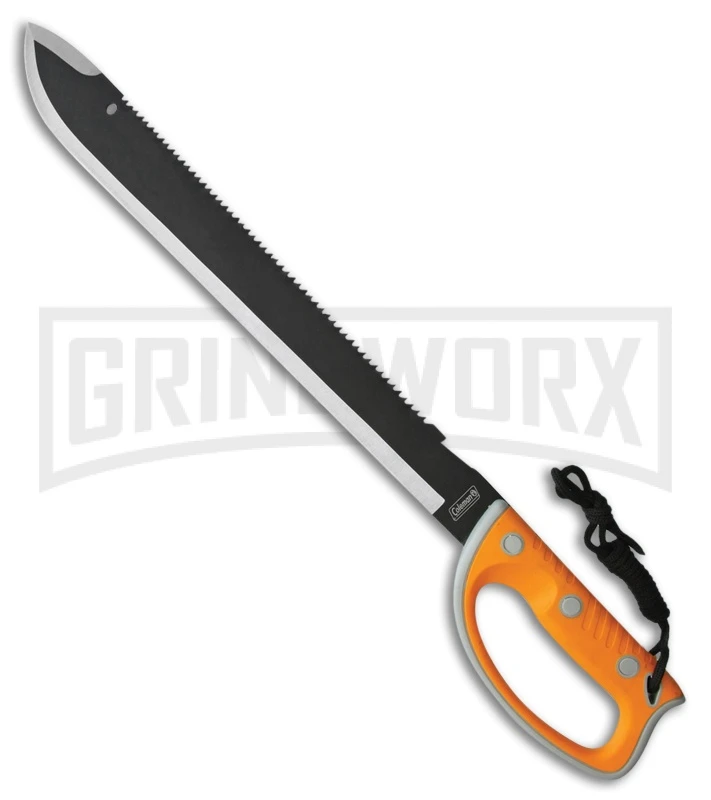 Coleman 24.5" Campground Machete Orange Rubber Fixed Blade Knife - Two-Tone Coleman 24.5" Campground Machete Orange Rubber Fixed Blade Knife - Two-Tone -Knivesand Tools Shop coleman campground machete orange rubber tt BP 27574 jr large