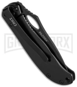 CRKT Pazoda Black Folding Knife - Black Plain -Knivesand Tools Shop crkt 6480k side cm large