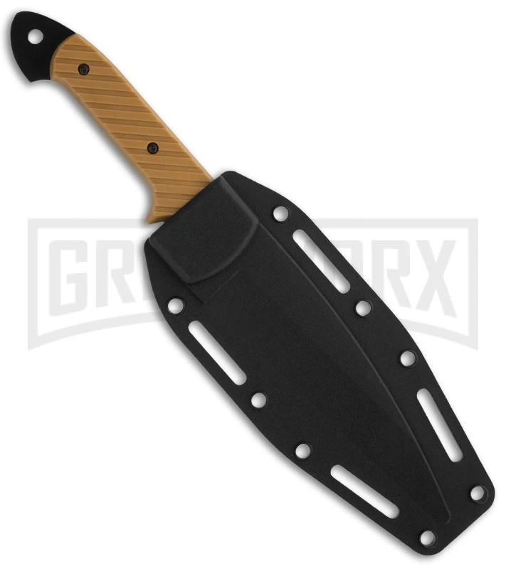 CRKT C/K Dragon Desert Tan Fixed Blade Knife - Satin Plain CRKT C/K Dragon Desert Tan Fixed Blade Knife - Satin Plain -Knivesand Tools Shop crkt fixed 2010dk c k dragon sheath large 1