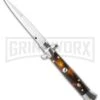 9" Italian Stiletto Acrylic Tortoise Automatic Knife - Bayonet -Knivesand Tools Shop frank b 9 tortoise large