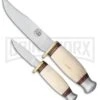 Frost Cutlery Chipaway White Bone 2 Piece Fixed Blade Knife Set -Satin Plain