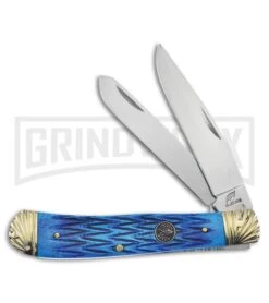 Frost Cutlery Ocoee River Trapper Blue Jigged Bone Pocket Knife