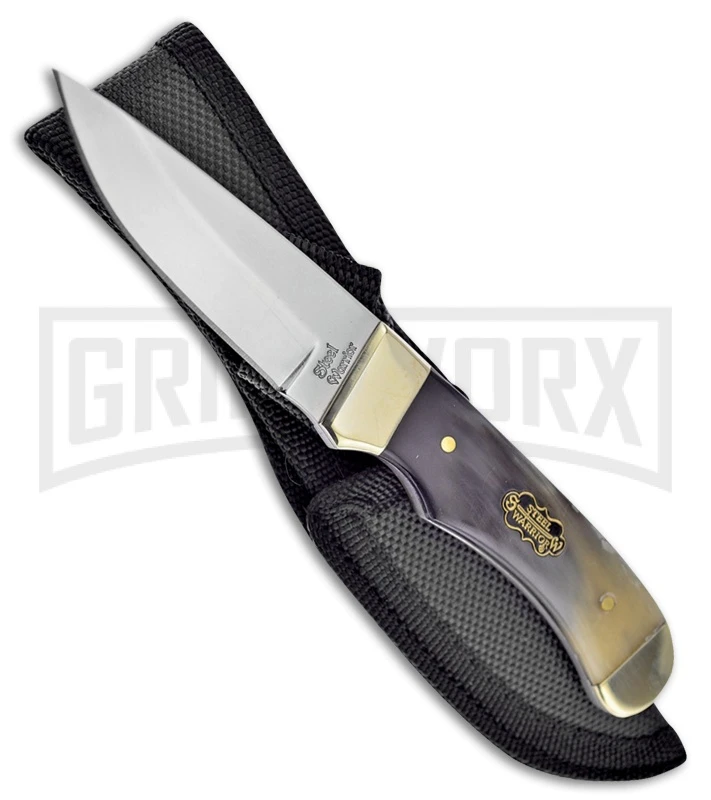 Frost Cutlery Steel Warrior Coon Hunter Ox Horn Fixed Blade Knife - Satin Plain Frost Cutlery Steel Warrior Coon Hunter Ox Horn Fixed Blade Knife - Satin Plain -Knivesand Tools Shop frost cutlery steel warrior coon hunter ox horn BP 25699 jr large