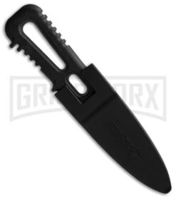 Gerber River Shorty Black Plastic Fixed Blade Dive Knife - Satin Serr -Knivesand Tools Shop gerber 30 000967n river shorty black sheath large