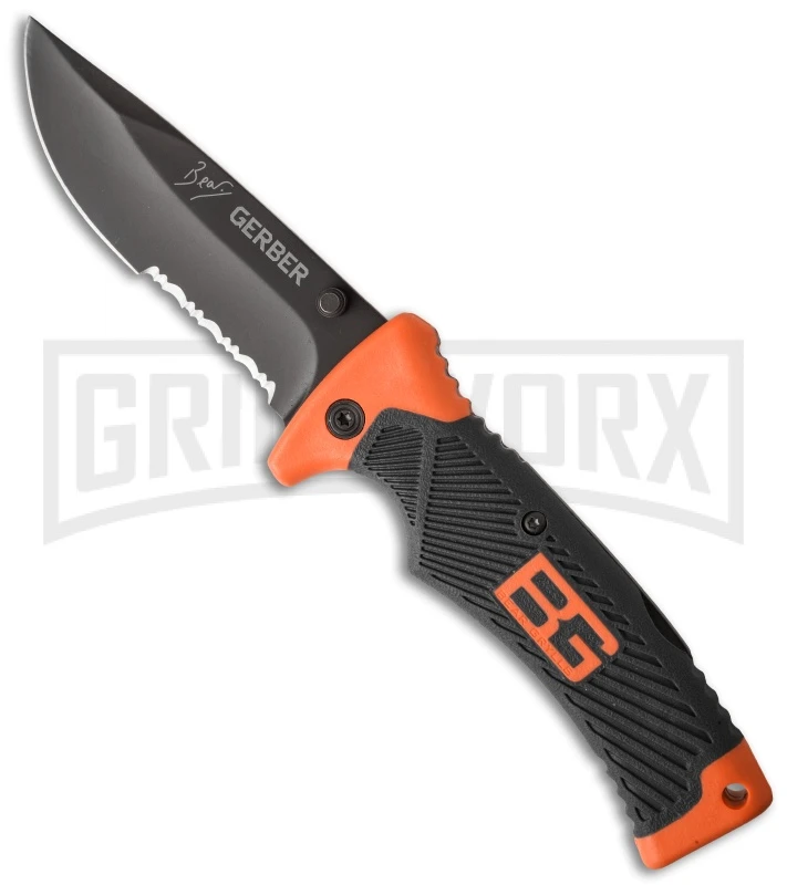 Gerber Bear Grylls Survival Folding Knife - Gray Serr Gerber Bear Grylls Survival Folding Knife - Gray Serr -Knivesand Tools Shop gerber bear grylls liner lock 31 000752 large