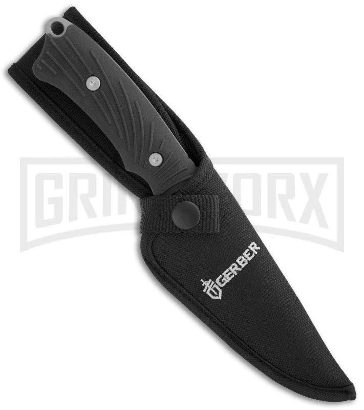 Gerber Big Rock Fixed Blade Camp Knife - Bead Blast Plain Gerber Big Rock Fixed Blade Camp Knife - Bead Blast Plain -Knivesand Tools Shop gerber big rock camp 22 01589 sheath large