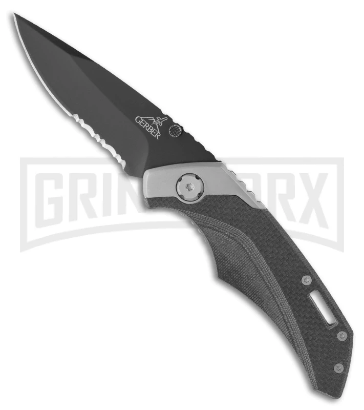 Gerber Knives Contrast Folding Knife - Black Serr Gerber Knives Contrast Folding Knife - Black Serr -Knivesand Tools Shop gerber contrast 30 000259 folder black serrated large