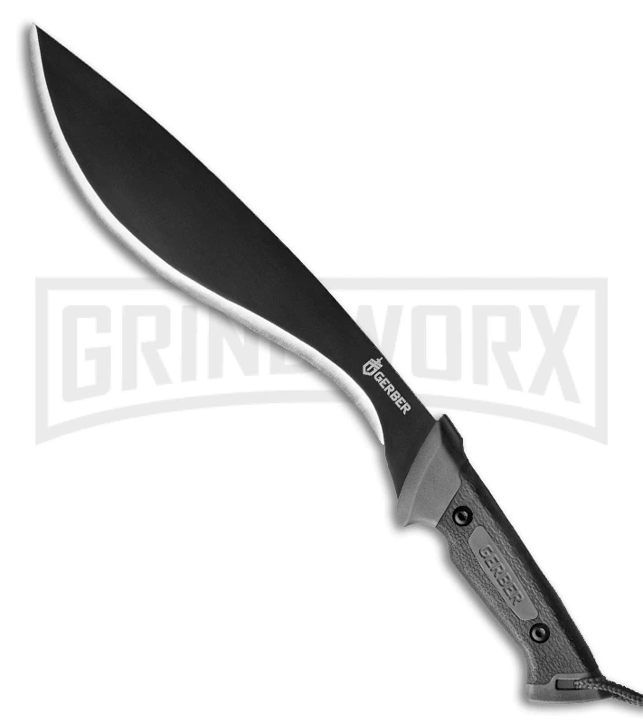 Gerber Gator Kukri Machete - Black Plain Gerber Gator Kukri Machete - Black Plain -Knivesand Tools Shop gerber fixed gator kukri machete black 31 002074 large