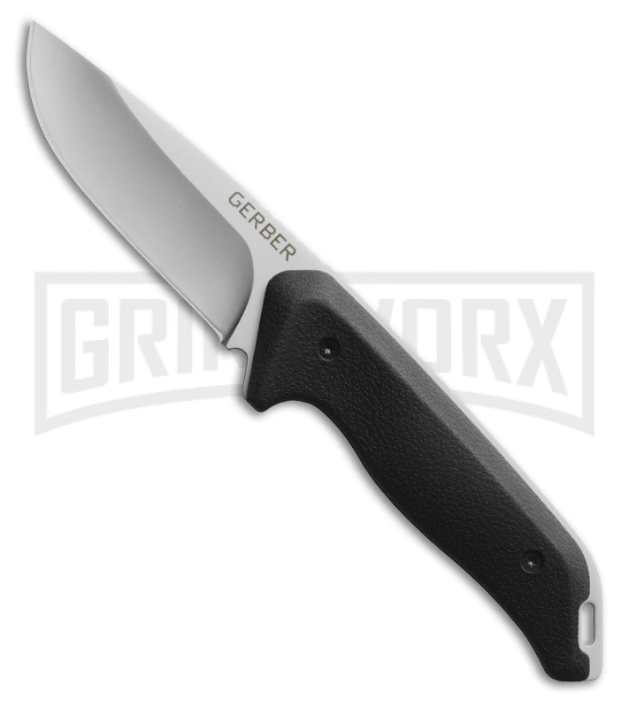 Gerber Moment Black Nylon Fixed Blade Knife Drop Point - Bead Blast Plain Gerber Moment Black Nylon Fixed Blade Knife Drop Point - Bead Blast Plain -Knivesand Tools Shop gerber hunting moment beadblast fixed gut hook 31 002200 large