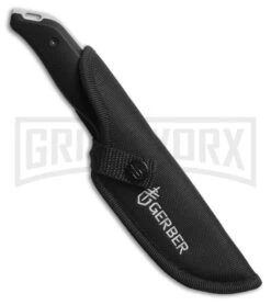 Gerber Moment Black Nylon Fixed Blade Knife Drop Point - Bead Blast Plain 3 Gerber Moment Black Nylon Fixed Blade Knife Drop Point - Bead Blast Plain -Knivesand Tools Shop gerber hunting moment beadblast fixed gut hook 31 002200 sheath large