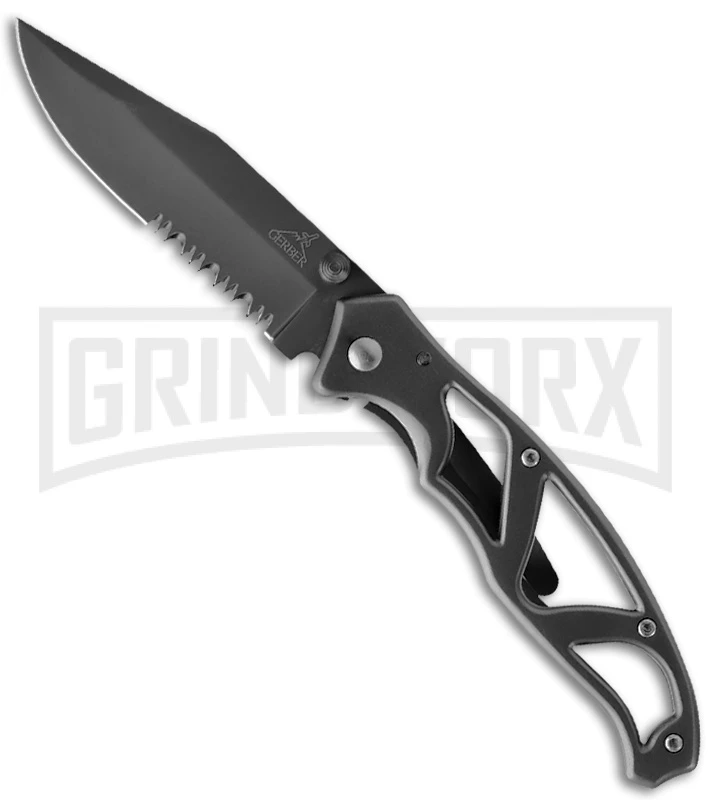 Gerber Paraframe 1 Folding Knife - Gray Serr Gerber Paraframe 1 Folding Knife - Gray Serr -Knivesand Tools Shop gerber paraframe i ti grey serr 22 08445 large