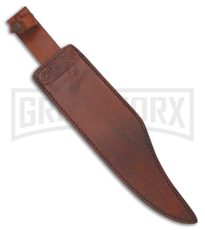 Tallen Primitive Bowie Brown Wood Fixed Blade Knife - Two-Tone Plain Tallen Primitive Bowie Brown Wood Fixed Blade Knife - Two-Tone Plain -Knivesand Tools Shop grindworx primitive bowie brown wood tt BP 28369 jr sheath large