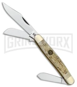 Hen & Rooster Stockman Genuine Deer Stag Pocket Knife