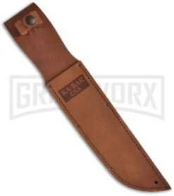 Ka-Bar Bowie Big Brother Fixed Blade Knife - Black Serrated Top -Knivesand Tools Shop ka bar 02 2217 leather big brother knife sheath large