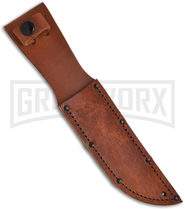 Ka-Bar Mark I Leather Handle Knife w/ - Black Plain Ka-Bar Mark I Leather Handle Knife W/ - Black Plain -Knivesand Tools Shop ka bar 02 2225 sheath large