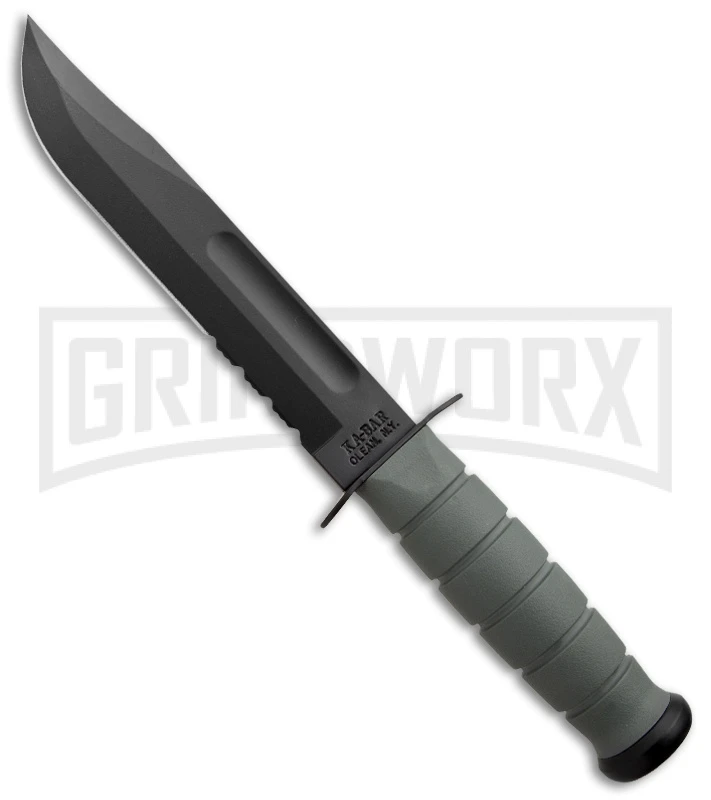 Ka-Bar BowieFoliage Green Full-Size Knife - Black Serr Ka-Bar BowieFoliage Green Full-Size Knife - Black Serr -Knivesand Tools Shop ka bar 5012 usa green serrated large