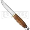 Ka-Bar Hunter Fixed Blade Knife Leather Handled 1232 (4" Polished) -Knivesand Tools Shop ka bar fixed 1232 hunter large