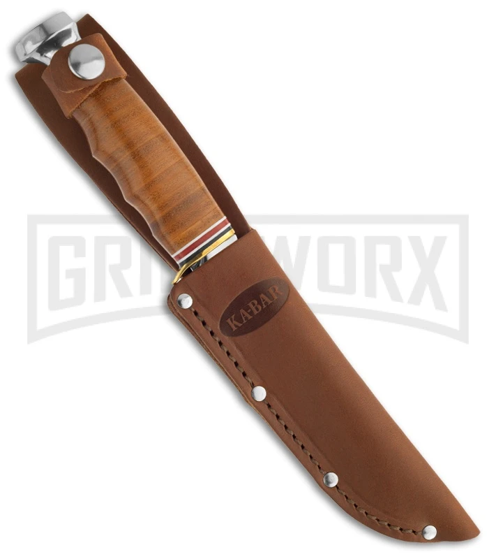 Ka-Bar Skinner Leather Handle Fixed Blade Knife - Polish Plain Ka-Bar Skinner Leather Handle Fixed Blade Knife - Polish Plain -Knivesand Tools Shop ka bar fixed 1233 skinner sheath large