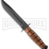 Ka-Bar Bowie Short USMC Leather Fixed Blade Knife - Black Plain 1 Ka-Bar Bowie Short USMC Leather Fixed Blade Knife - Black Plain -Knivesand Tools Shop ka bar short usmc fighting 02 1250 large