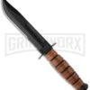 Ka-Bar Bowie Short USMC Fighting / Utility Knife - Black Plain -Knivesand Tools Shop ka bar short usmc fighting 02 1252 large
