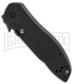Kershaw Emerson CQC-7K Black G-10 Tanto Knife - Black Plain -Knivesand Tools Shop kershaw emerson CQC 7K tanto black G10 KS6034TBLK BHQ 49615 er spine large