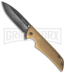 Kershaw Skyline Flytanium Bronze Titanium Folding Knife - Blackwash Plain