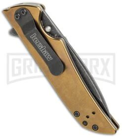 Kershaw Skyline Flytanium Bronze Titanium Folding Knife - Blackwash Plain -Knivesand Tools Shop kershaw fly1760bw bronze side cm large