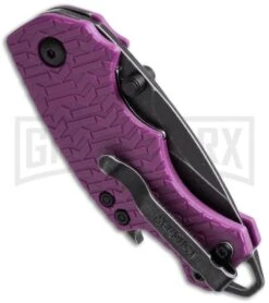 Kershaw Shuffle Liner Lock Knife Purple - BlackWash Drop Point -Knivesand Tools Shop kershaw shuffle purplebw 8700purbw side large