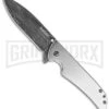 Kershaw Skyline Flytanium Polished Titanium Folding Knife - Damascus Plain -Knivesand Tools Shop kershaw skyline dam 1760dam flytanium scales mirror cm large