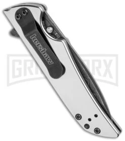 Kershaw Skyline Flytanium Polished Titanium Folding Knife - Damascus Plain -Knivesand Tools Shop kershaw skyline dam 1760dam flytanium scales mirror side cm large