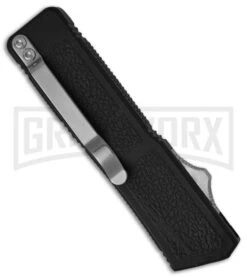Lightning Black D/A OTF Automatic Knife - Satin Plain -Knivesand Tools Shop lightning black satin gx 0396 jr side large