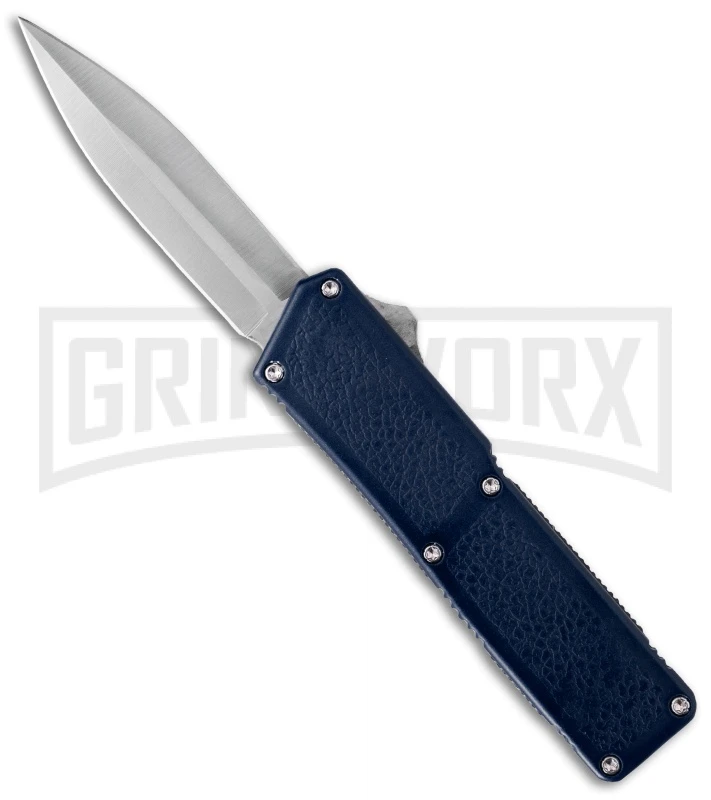 Lightning Blue D/A OTF Automatic Knife - Satin Dagger Plain Lightning Blue D/A OTF Automatic Knife - Satin Dagger Plain -Knivesand Tools Shop lightning blue satin dagger plain cm large
