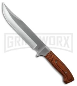 M-Tech USA Box Root Brown Pakkawood Fixed Blade Knife - Satin Plain