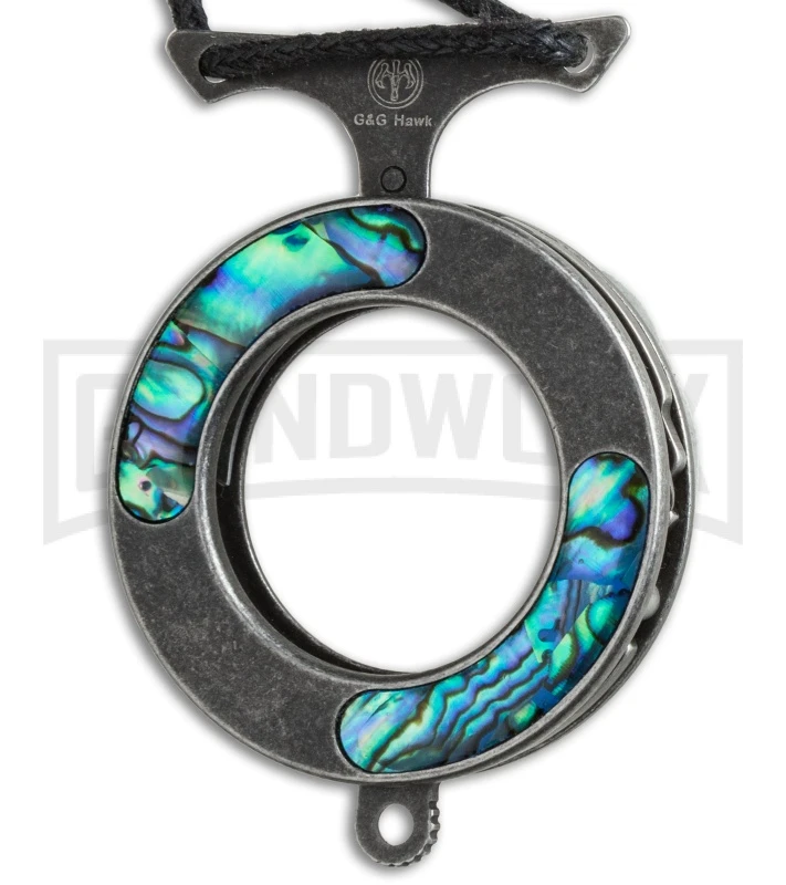 Mantis MK14swa Vicious Circle Abalone Folding Neck Knife - Stonewash Plain Mantis MK14swa Vicious Circle Abalone Folding Neck Knife - Stonewash Plain -Knivesand Tools Shop mantis mk14swa side cm large