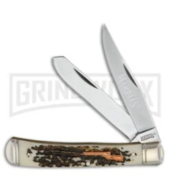 Marble's Trigger Lead Trapper Brown Polymer Manual Folding Knife - Satin Plain