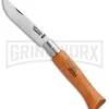 Opinel Knives No. 5 Beech Wood Folding Knife - Carbon Steel Plain -Knivesand Tools Shop opinel 5 carbon large
