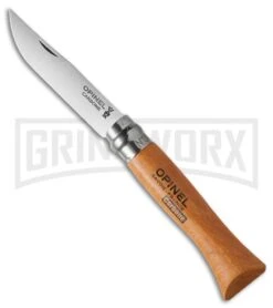Opinel Knives No. 6 Wood Carbon Steel Folding Knife - Satin Plain