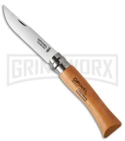 Opinel Knives No. 7 Beech Wood Folding Knife - Carbon Steel Plain