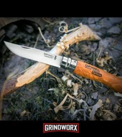 Opinel Knives No. 7 Beech Wood Folding Knife - Carbon Steel Plain -Knivesand Tools Shop opinel no7 Carbon Steel Knife Beech Wood BHQ 14348 dl large